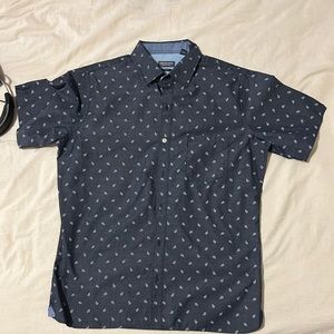 Dark grey short sleeve design button down